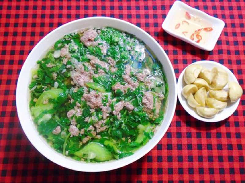 Canh rau đay thịt bằm